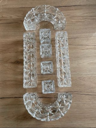 Centro de Mesa Modular Cristal Tallado Vintage