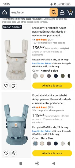 Mochila Portabebés Ergobaby Gris