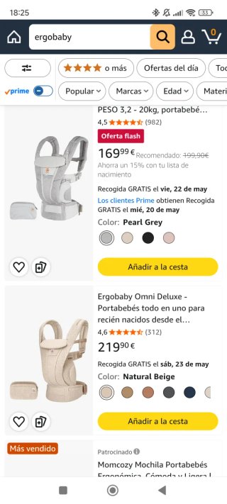 Mochila Portabebés Ergobaby Gris