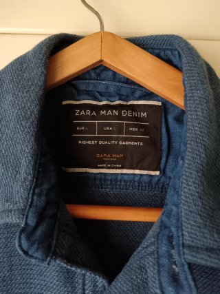 Camisa Zara Hombre Talla L Azul