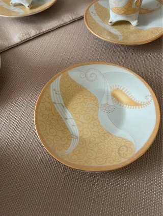 Set 6 Tazzine Caffè Porcellana Oro Bianco