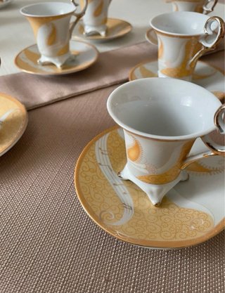Set 6 Tazzine Caffè Porcellana Oro Bianco