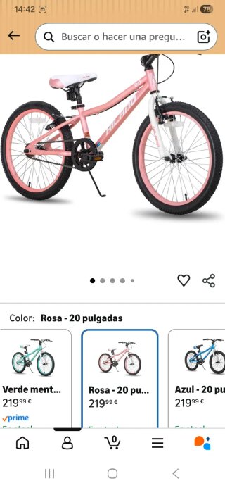 Bicicleta infantil rosa HILAND 20