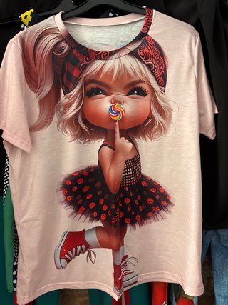 Camiseta divertida niña piruleta talla L