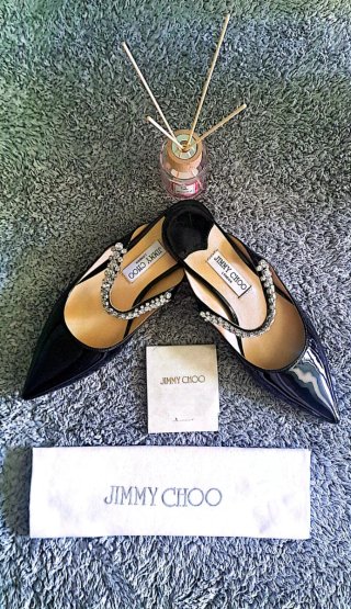 Sandalias Jimmy Choo Negras con Brillantes