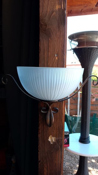set lampadar classico ferro battuto marrone 5 luci