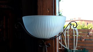 set lampadar classico ferro battuto marrone 5 luci