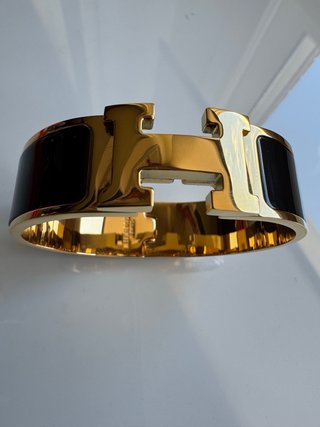 Pulsera Hermès Click H Negra/Dorada Original