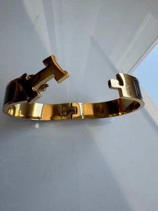 Pulsera Hermès Click H Negra/Dorada Original