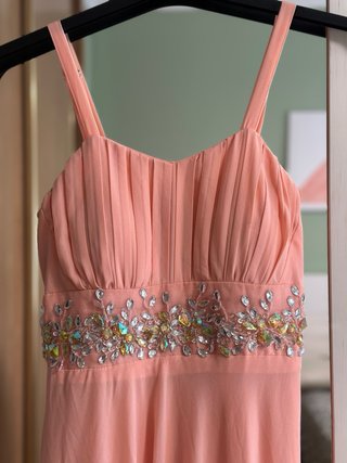 Vestido largo rosa para bodas y eventos