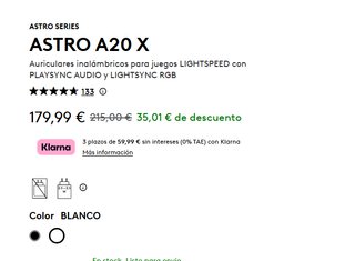 Logitech G Astro A20 X LIGHTSPEED Auriculares