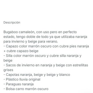 Carro Bugaboo bebé