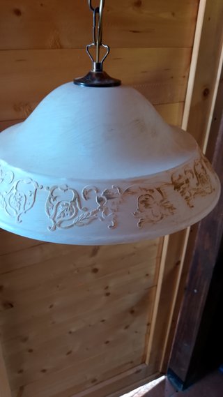 Lampadario 40cm vetro e metallo