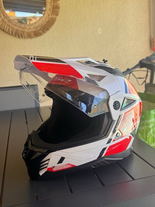 Casco Enduro LS2 Blanco/Rojo