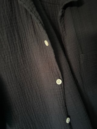 Camisa Zara Negra Manga Corta Hombre