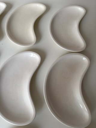 9 Platos Cartuja Sevilla Media Luna Blancos