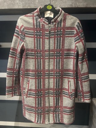 Chaqueta larga Stradivarius cuadros L