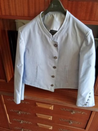Chaquetilla de corto y falda amazona azul