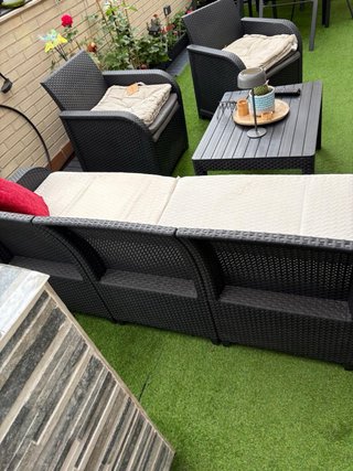 Conjunto Muebles Jardín Ratán Negro