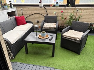 Conjunto Muebles Jardín Ratán Negro