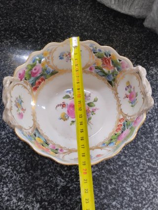 Frutero ovalado Porcelana Alemana Sajonia