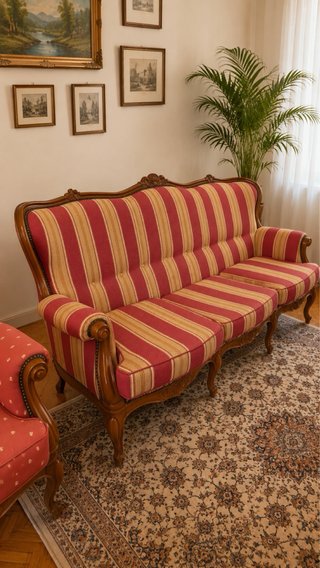 Sofá Isabelino Vintage y 2 Sillones