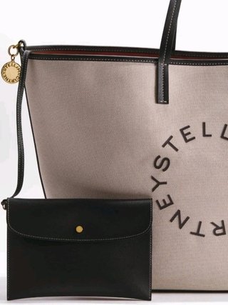 Stella McCartney x H&M Borsa Tote Tela Beige Nera