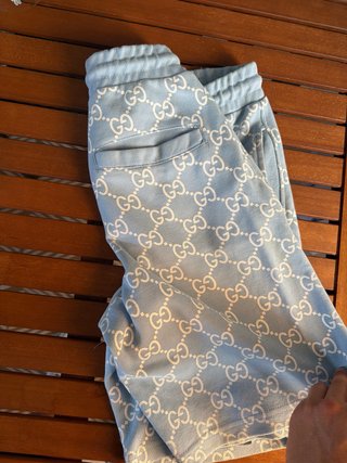 Pantalón corto Gucci GG azul y blanco