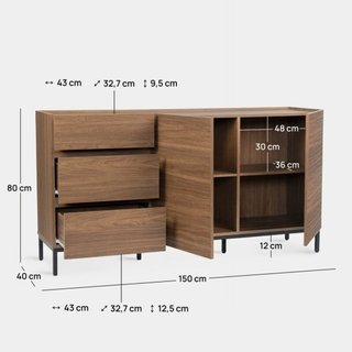 Mueble TV y aparador madera nogal NUEVO