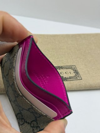 Portacarte Gucci Beige/Rosa
