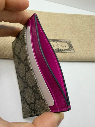 Portacarte Gucci Beige/Rosa