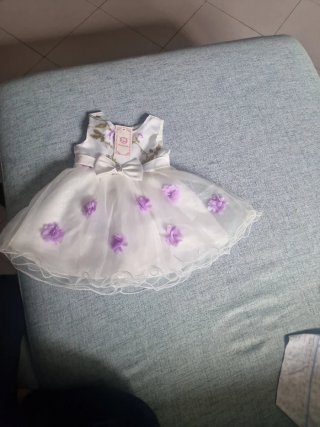 Vestido de niña blanco con flores, 18meses