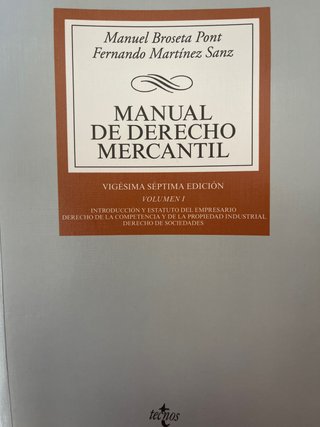 Manual de derecho mercantil