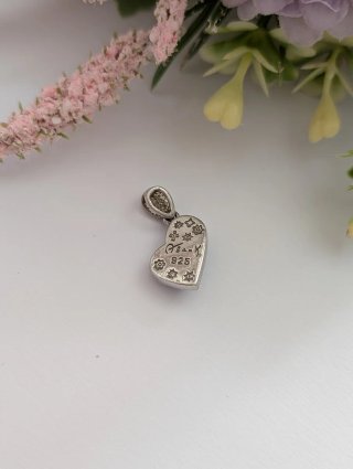 Colgante Corazón Cristal Azul Plata
