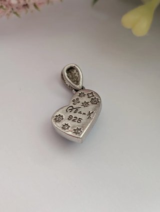 Colgante Corazón Cristal Azul Plata