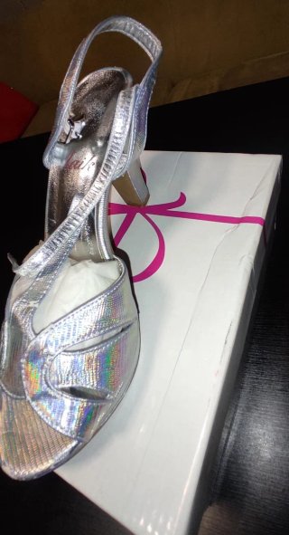 Zapatos plateados tacón mujer talla 37