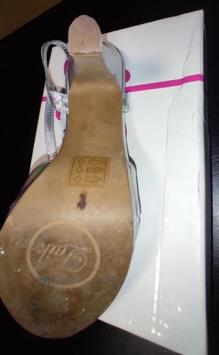 Zapatos plateados tacón mujer talla 37