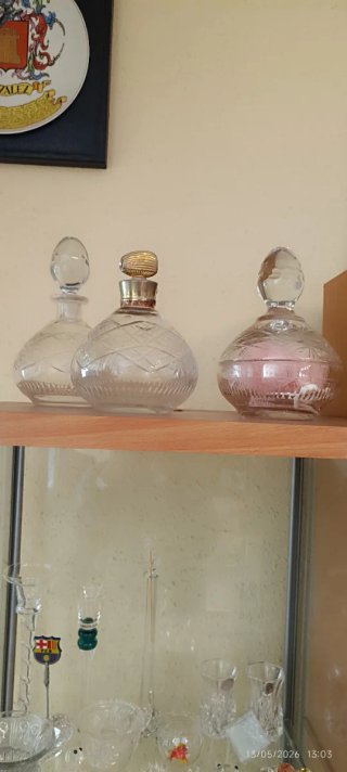 Juego de tocador de cristal tallado