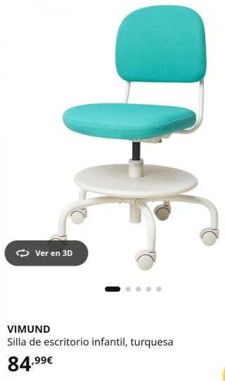 Silla infantil IKEA VIMUND turquesa