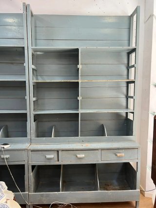 Mueble tienda ultramarino madera azul/gris
