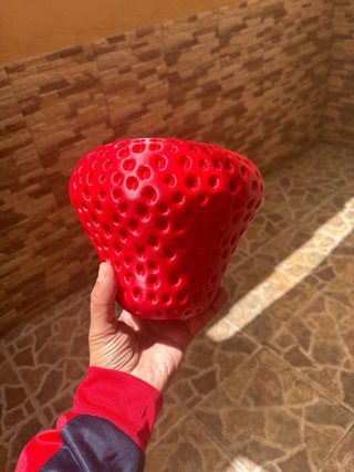 Maceta Fresa Roja Plástico