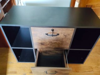 Mueble auxiliar oficina 2 cajones y 4 huecos