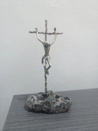 Crucifijo Baño Plata.hecho en roma.