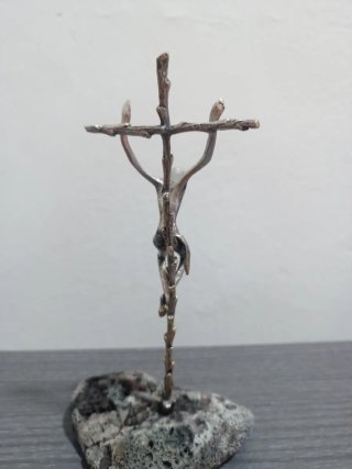 Crucifijo Baño Plata.hecho en roma.