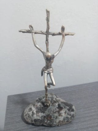 Crucifijo Baño Plata.hecho en roma.