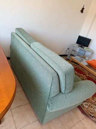 Divano a 2 posti verde con stampa
