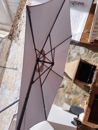 Parasol excéntrico Leroy Merlin marrón