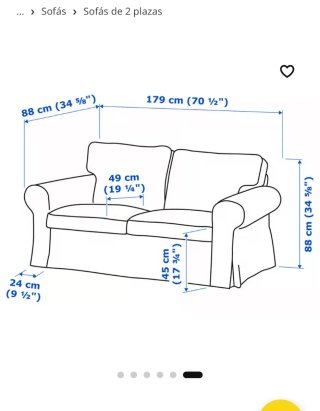 Sofá 2 plazas EKTORP IKEA gris