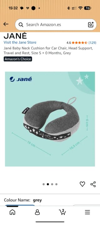 Cojín cuello Jané bebé gris