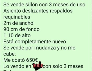 Sofá 3 plazas terciopelo negro